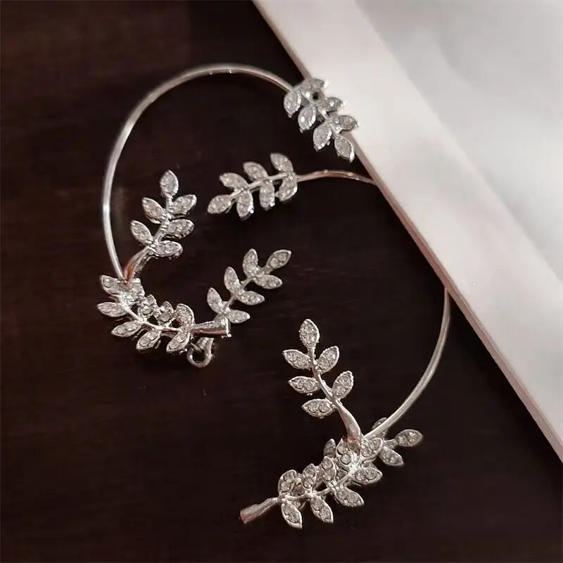 Luxury Star Butterfly Crystal Tassel Ear Clip Earrings - Sparkling Zircon Ear Cuffs, Elegant Fashion Jewelry Accessories for Women