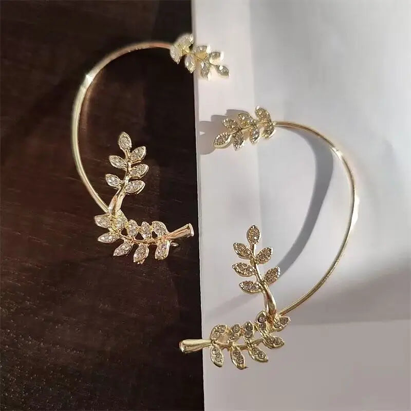 Luxury Star Butterfly Crystal Tassel Ear Clip Earrings - Sparkling Zircon Ear Cuffs, Elegant Fashion Jewelry Accessories for Women